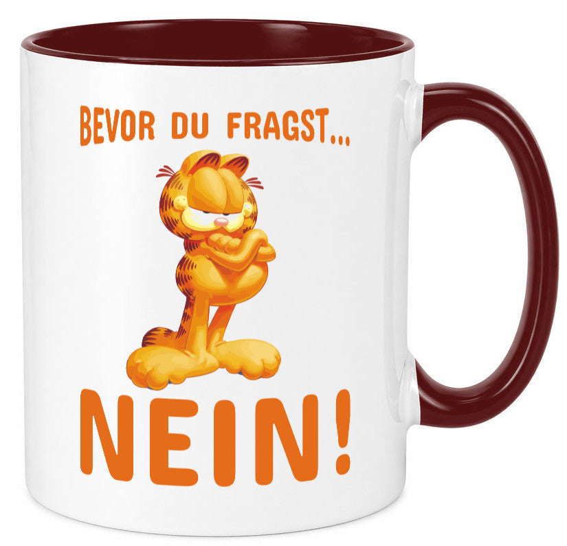 Bevor du fragst? Nein! | grimmige Katze Spruchtasse lustig Tierliebhaber Humor