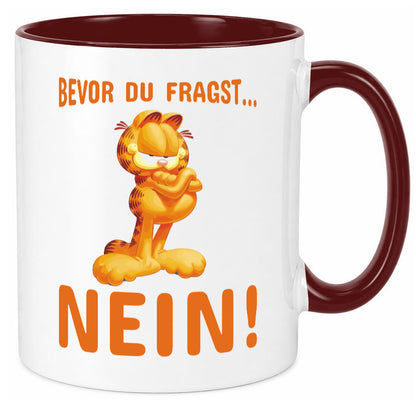 Bevor du fragst? Nein! | grimmige Katze Spruchtasse lustig Tierliebhaber Humor