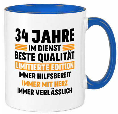 34 Jahre im Dienst | Jubiläum Arbeit v2 Humor Kollegen Büro Geschenkidee Tasse