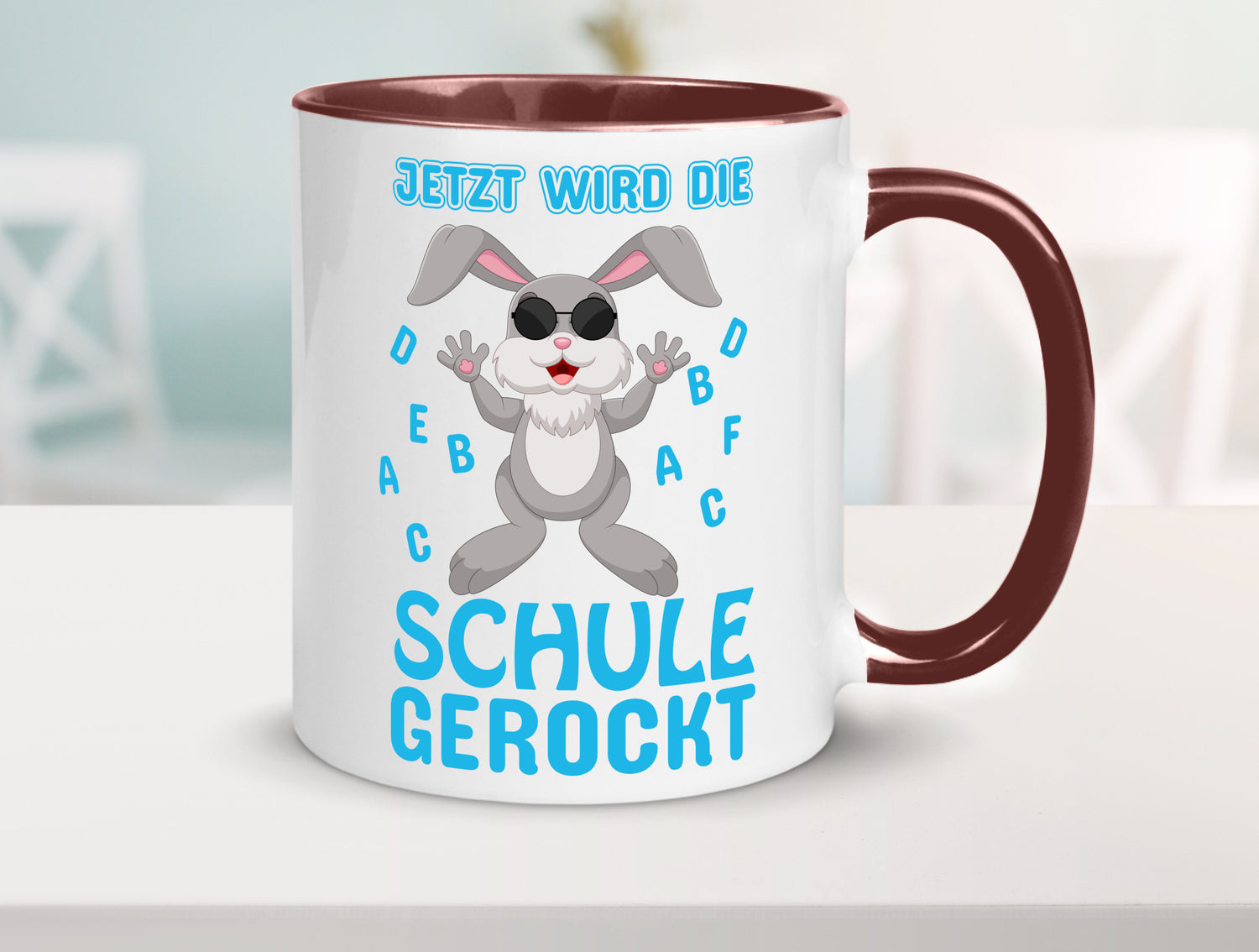 Schule wird gerockt | Schulbeginn Tasse cooler Hase lustiger Spruch Geschenk