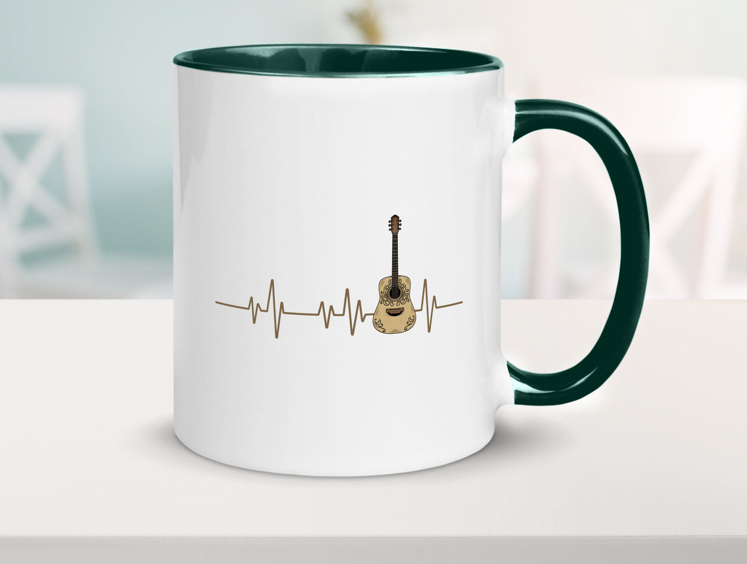Gitarre Herzschlag | Motiv Musiker Rock Musik lustig Humor Geschenkidee