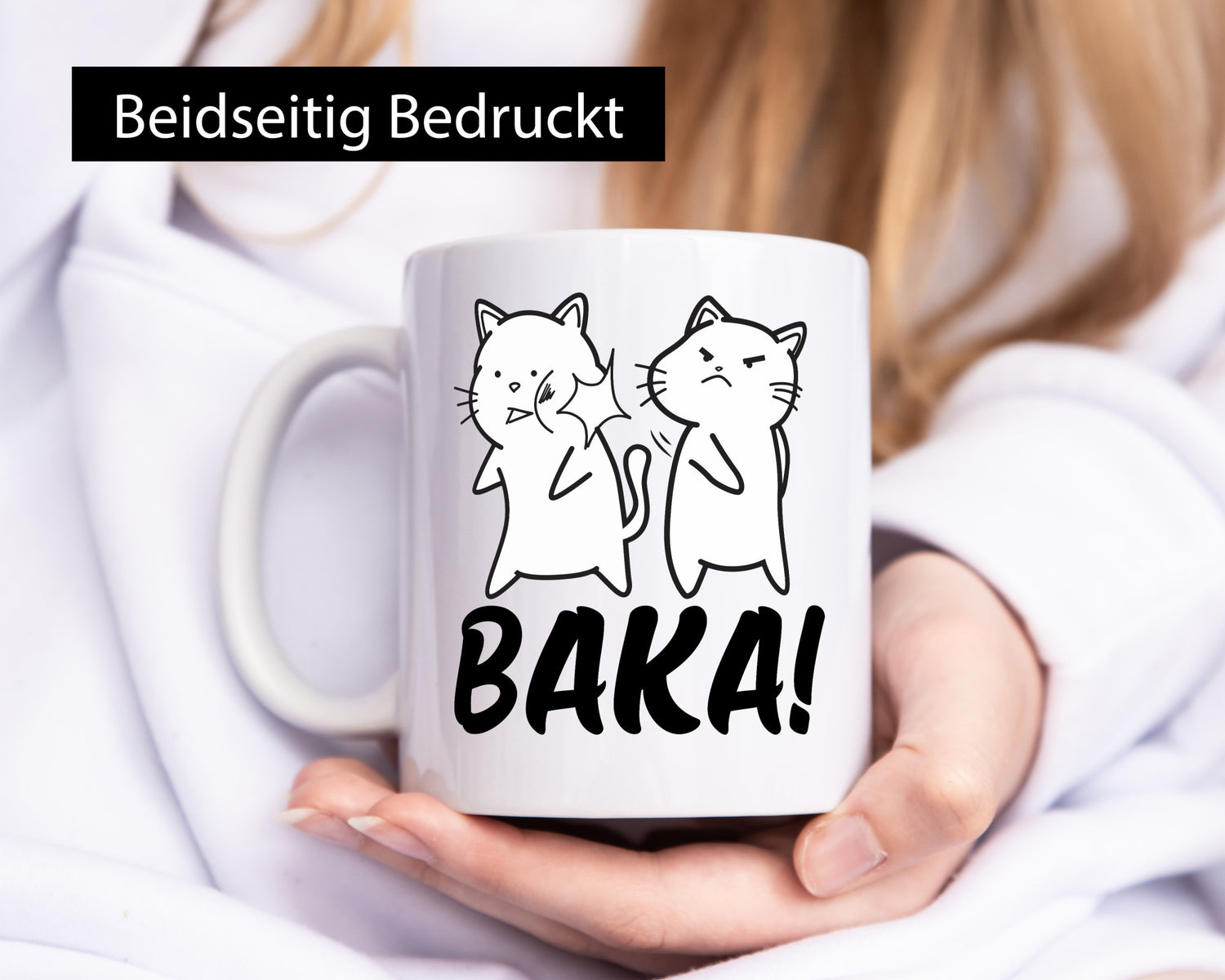 Baka! | böse Katze Ohrfeige Comic Runterhauen Geschenkidee Tierliebhaber Humor