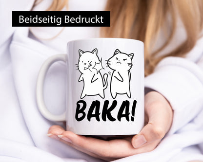 Baka! | böse Katze Ohrfeige Comic Runterhauen Geschenkidee Tierliebhaber Humor