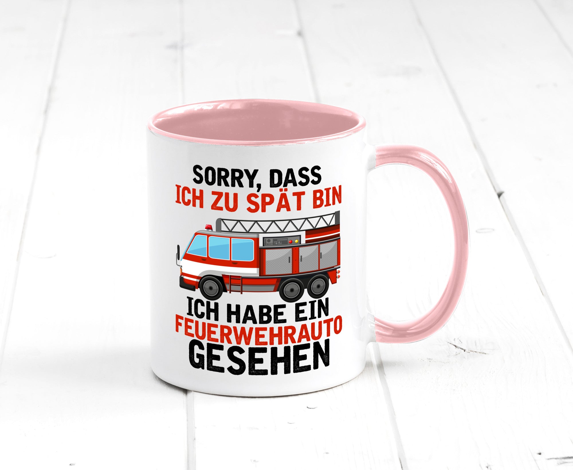 Ich hab ein feuerwehrauto gesehen | lustig Humor Geschenkidee Geschenk Tasse
