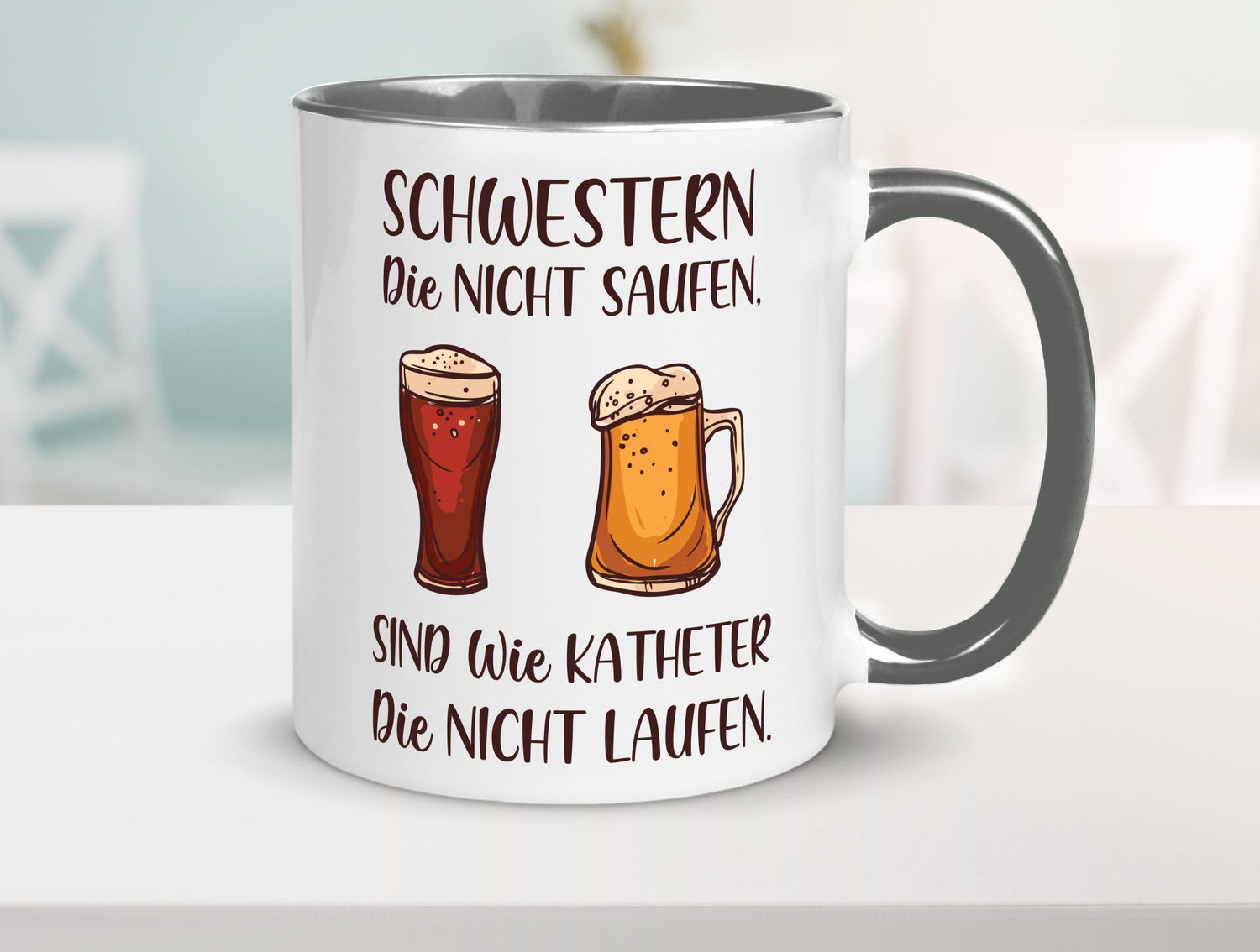 Schwestern die nicht saufen, Katheder laufen | Gläser lustiger Spruch Geschenk