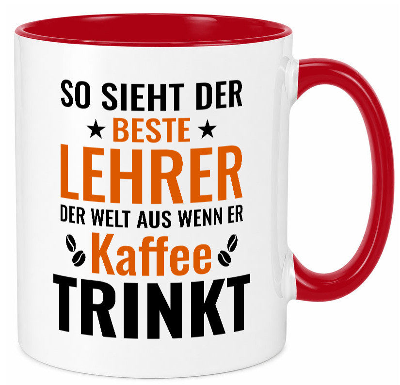 Kaffee trinkt: Lehrer | Schule Beruf Schüler Geschenk Arbeit Kollegen Büro
