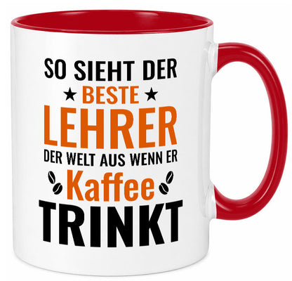 Kaffee trinkt: Lehrer | Schule Beruf Schüler Geschenk Arbeit Kollegen Büro