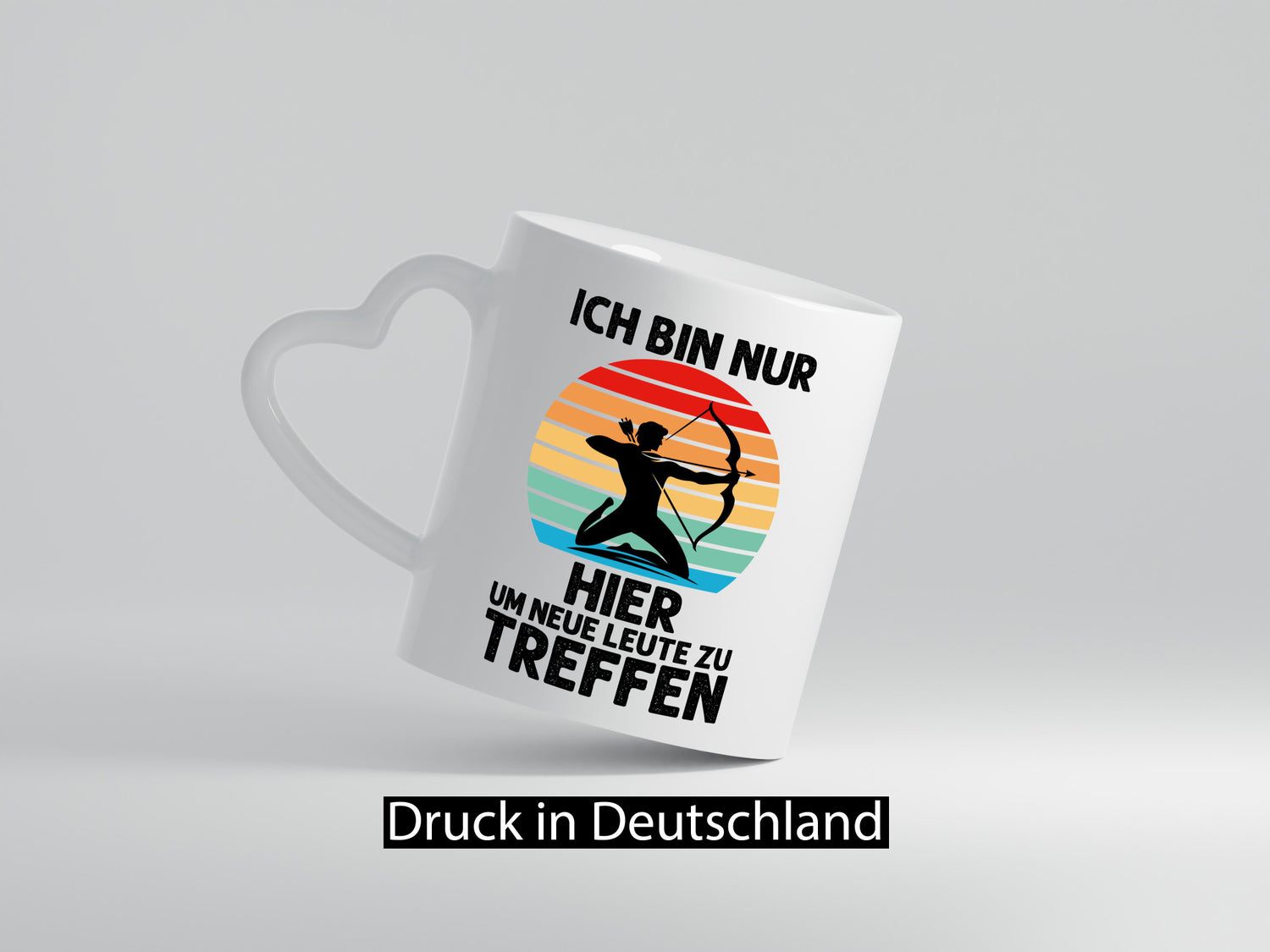 Nur hier um neue Leute zu treffen | Bogenschütze Humor Geschenkidee Tasse