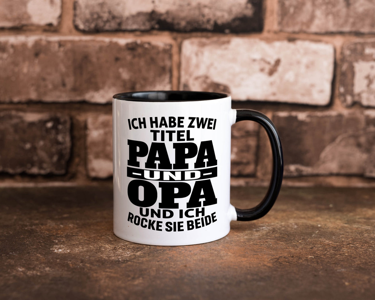Ich habe zwei Titel Papa und Opa | Rock sie Großvater Humor Familie Tasse