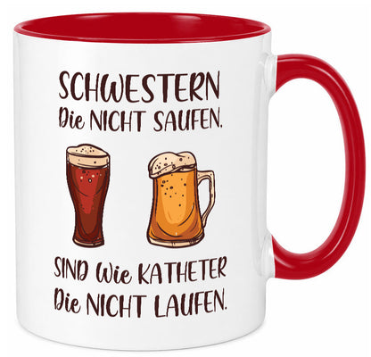 Schwestern die nicht saufen, Katheder laufen | Gläser lustiger Spruch Geschenk