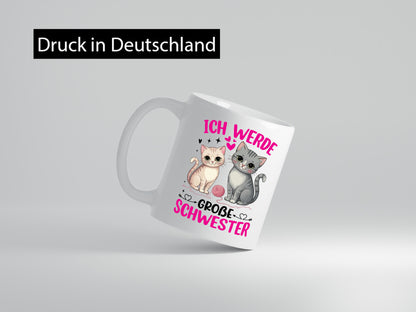 Ich werde Große Schwester | Katzen Geschwister lustiger Spruch Geschenk
