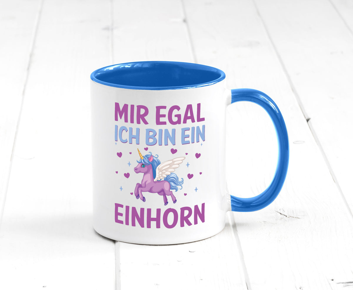 Mir egal, ich bin ein Einhorn| Herzen Geschenkidee Humor Tasse