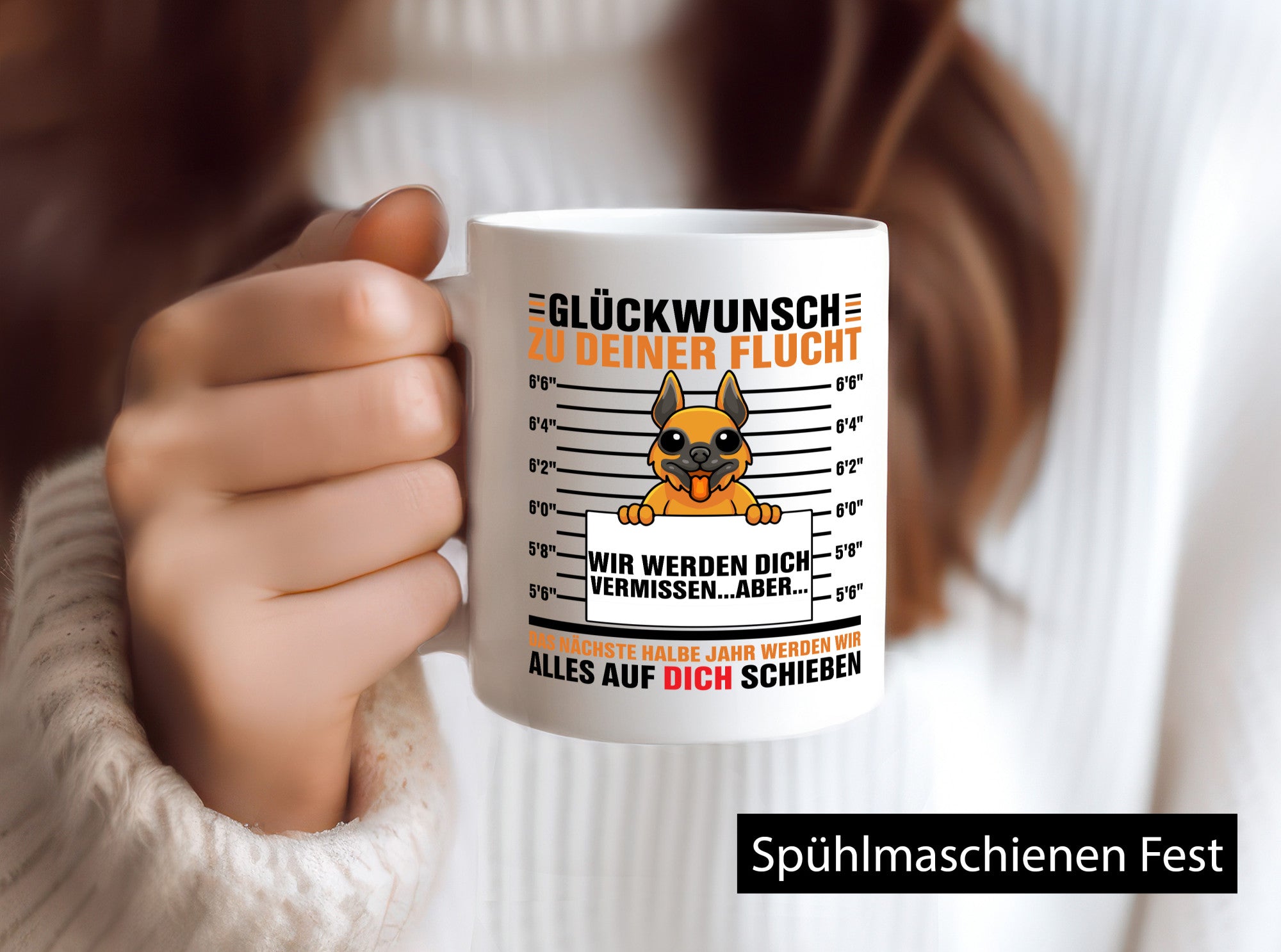 Glückwunsch zu deiner Flucht | Abschiedgeschenk Hund lustiger Spruch Geschenk