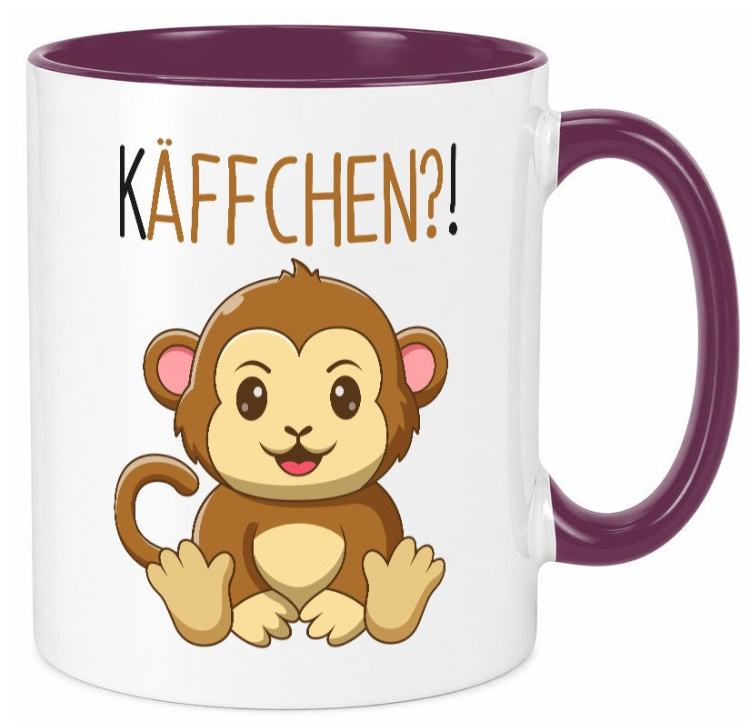Käffchen? | süßer Affe Frauen Becher niedlich Humor Geschenkidee Tasse
