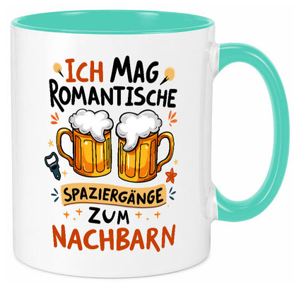 Spaziergang zum Nachbarn | Biertrinker Lieblingsnachbar v2 Humor Geschenkidee Tasse