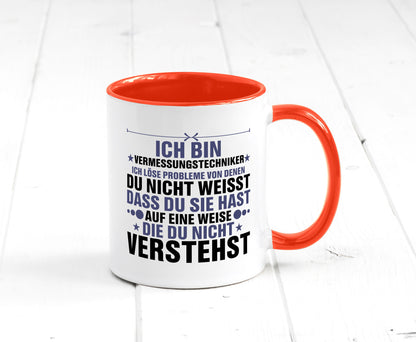 Löse Probleme: Vermessungstechniker | Techniker Humor Geschenkidee Tasse