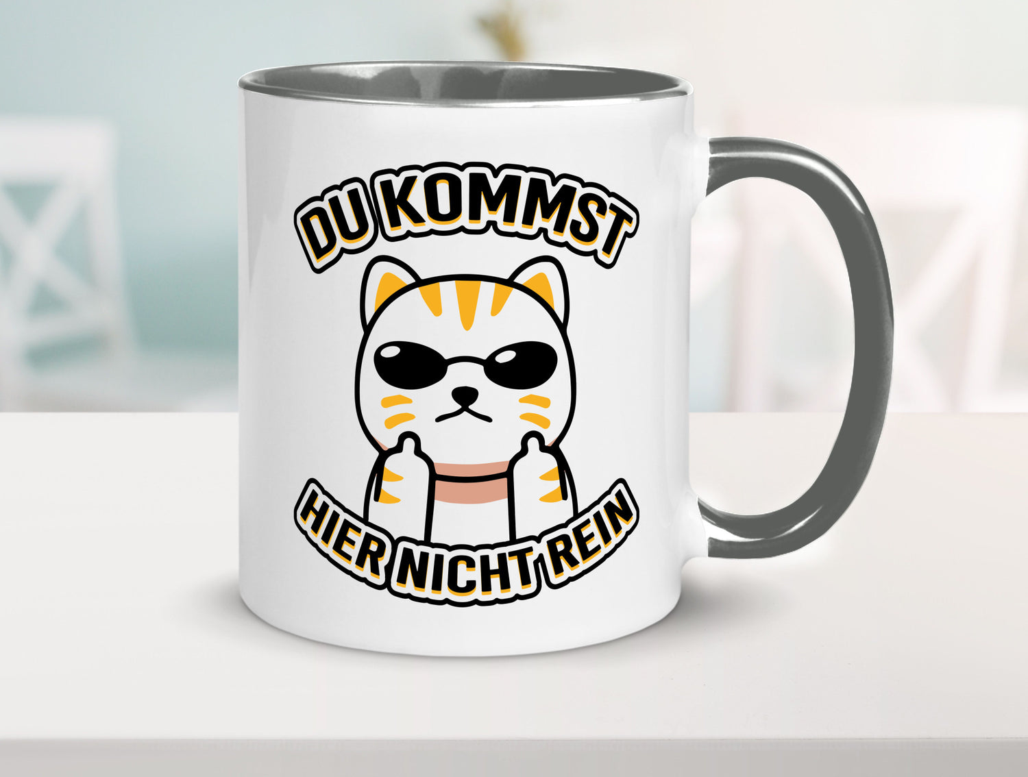 Du kommst hier nicht rein | Böse Katze Humor Tierliebhaber Geschenkidee Tasse