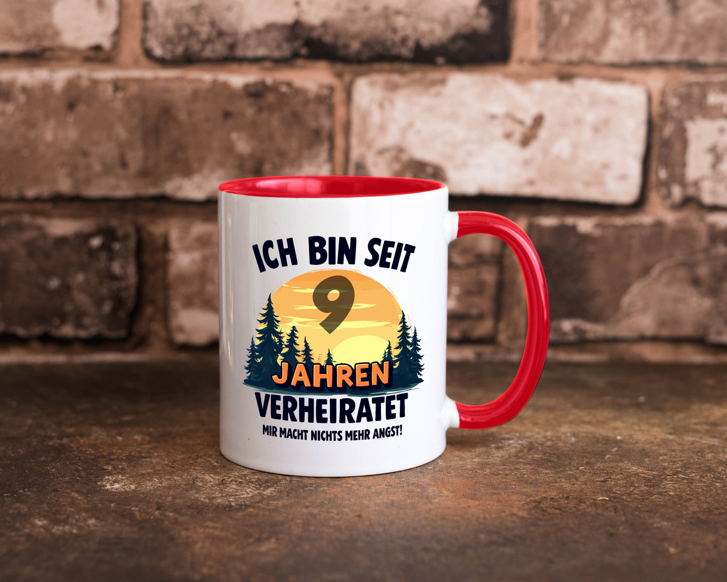 Ich bin Verheiratet | 9. Hochzeitstag Ehepaar v2 Geschenkidee Humor Tasse