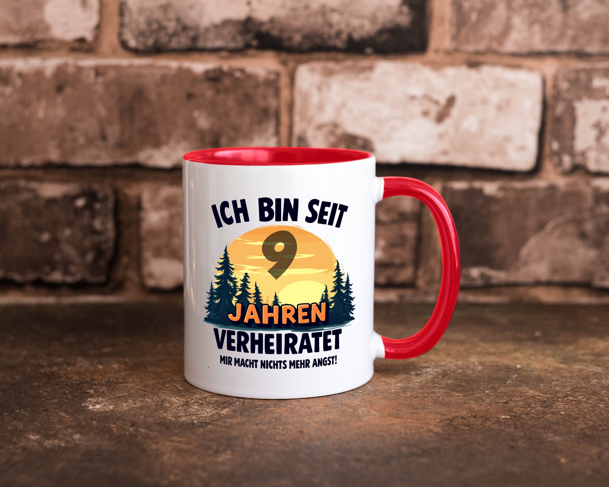Ich bin Verheiratet | 9. Hochzeitstag Ehepaar v2 Geschenkidee Humor Tasse