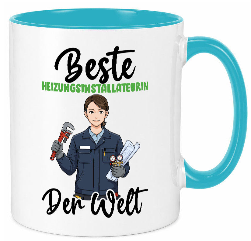 Beste Heizungsinstallateurin | Heizung v2 lustiger Spruch Geschenk Humor Tasse