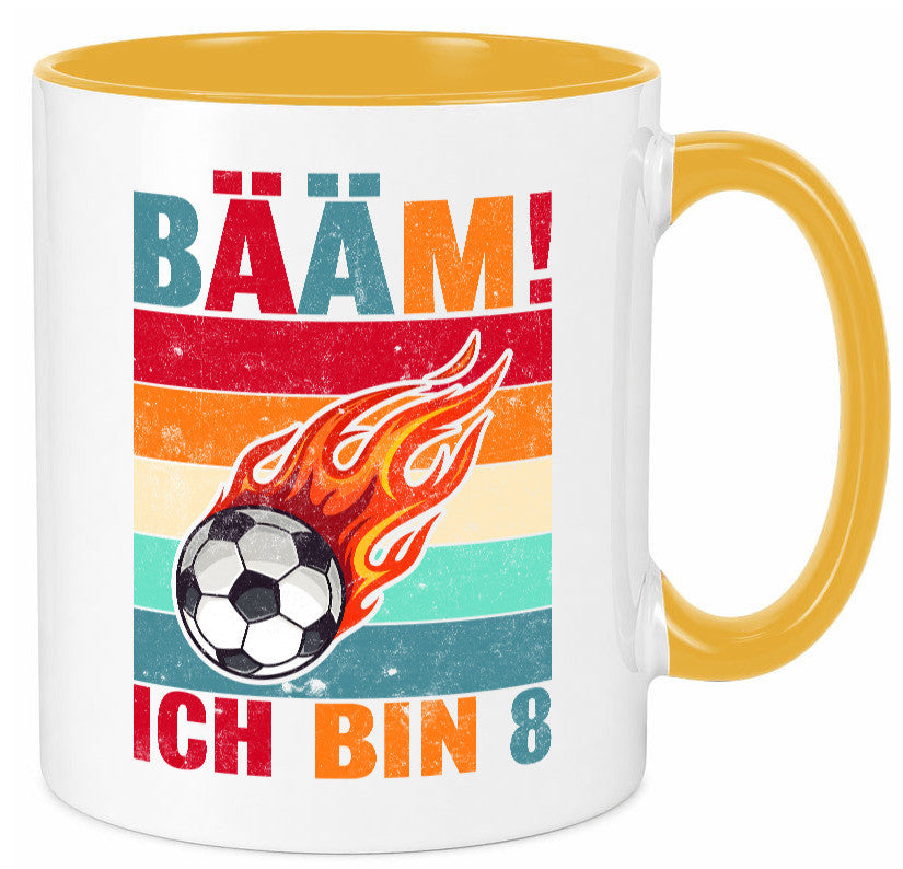 8. Geburtstag | Bääm ich bin 8 Fußball Geschenk Geschenkidee lustiger Spruch Tasse