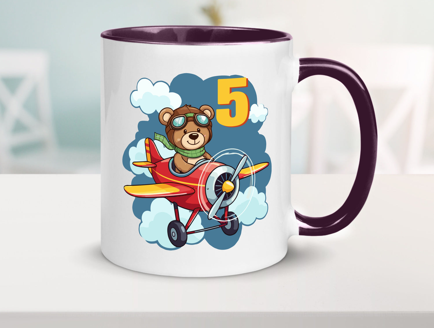 5. Geburtstag | 5 Jahre Kinder Pilot Flugzeug Geschenkidee Humor Tasse
