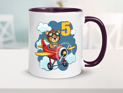 5. Geburtstag | 5 Jahre Kinder Pilot Flugzeug Geschenkidee Humor Tasse