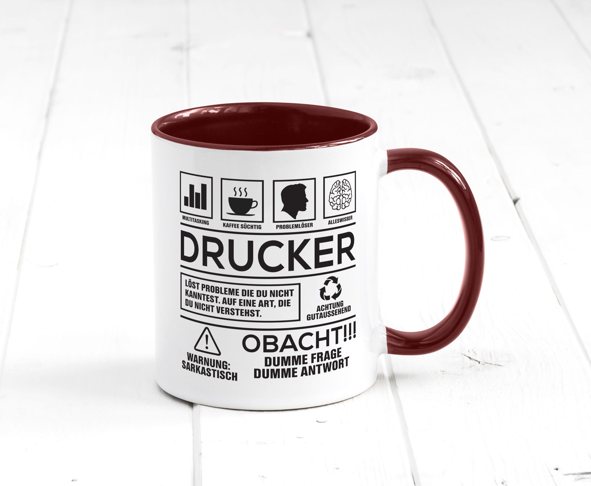 Achtung Probleme Drucker | Druckerei Print Medien Humor Geschenkidee Tasse
