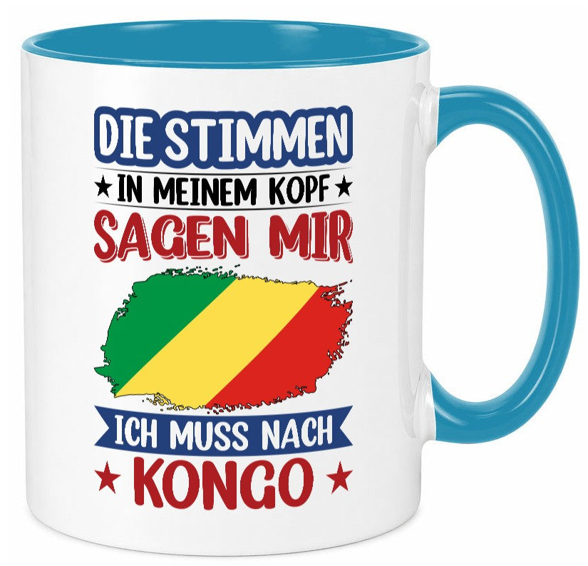 Kongo | Urlaub Stimmen in meinem Kopf Traumland Humor Geschenkidee Tasse