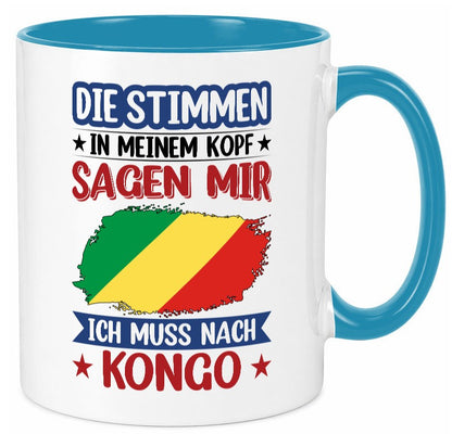 Kongo | Urlaub Stimmen in meinem Kopf Traumland Humor Geschenkidee Tasse