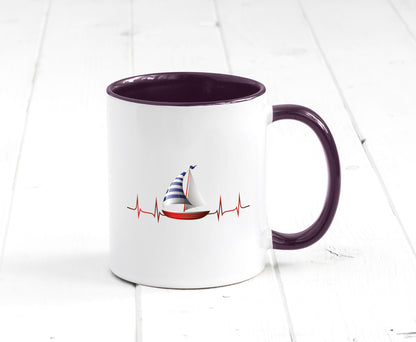 Segelboot Herzschlag | Segler segeln Boot Kapitän Geschenk Humor Geschenkidee