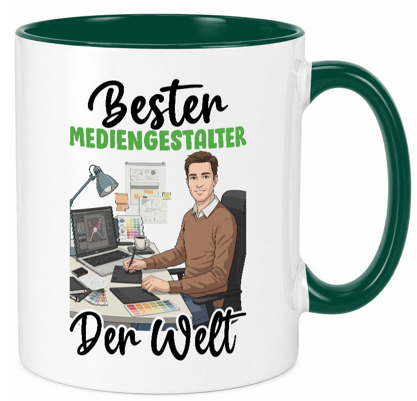Bester Mediengestalter | Medien v2 Geschenk Humor Geschenkidee lustiger Spruch Tasse