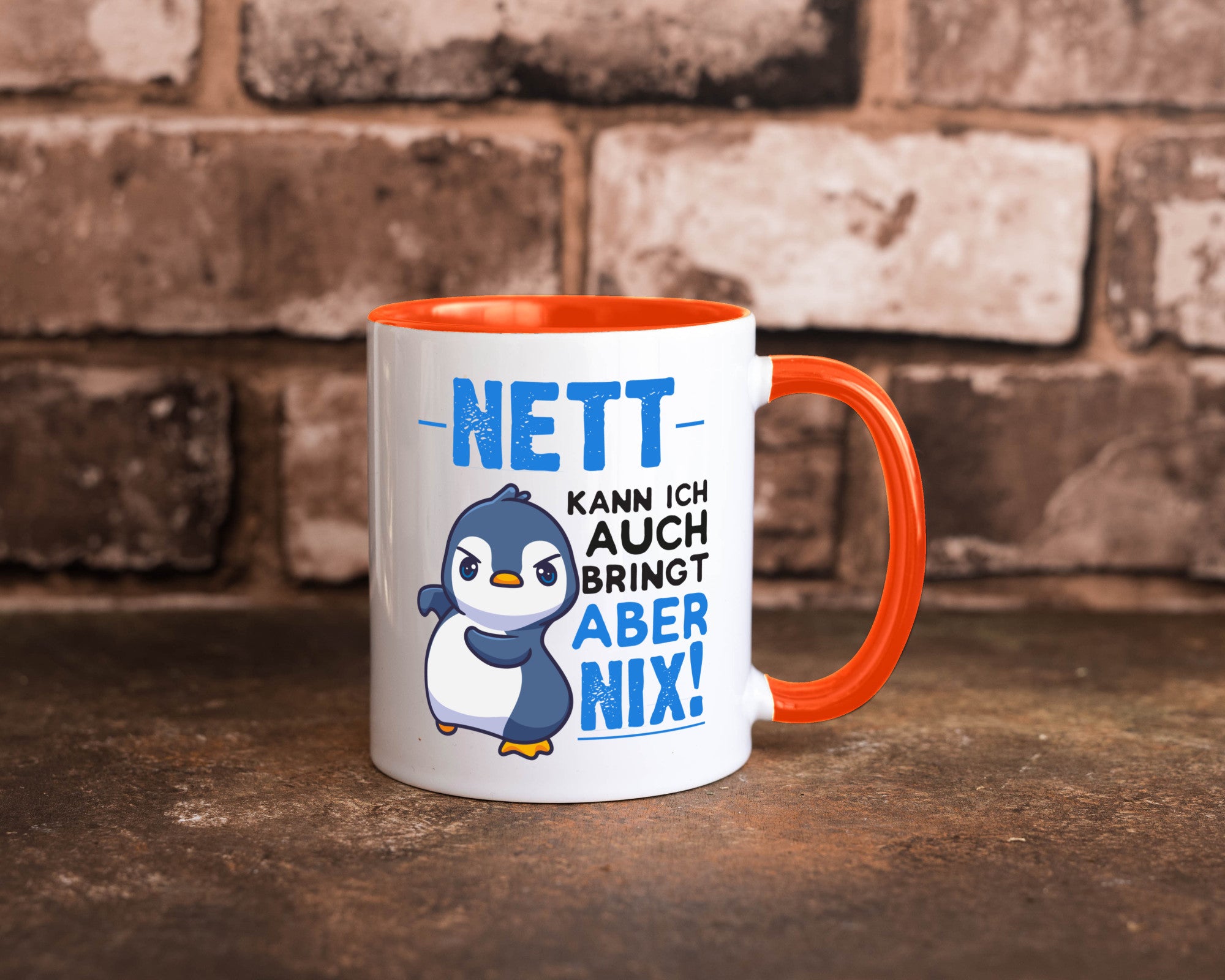 Nett kann ich auch | lustige Spruchtasse Pinguin Geschenk Humor Geschenkidee