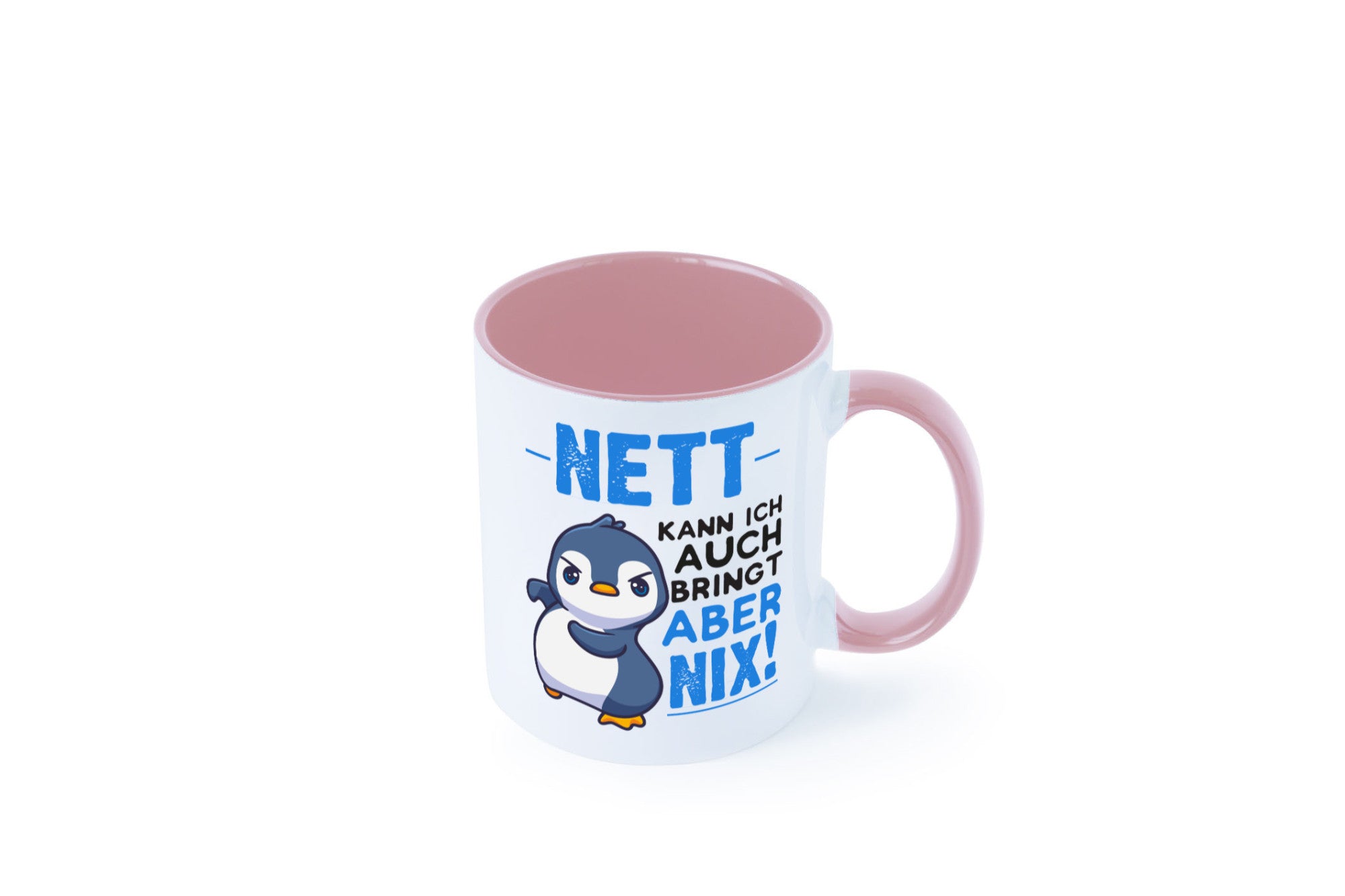 Nett kann ich auch | lustige Spruchtasse Pinguin Geschenk Humor Geschenkidee