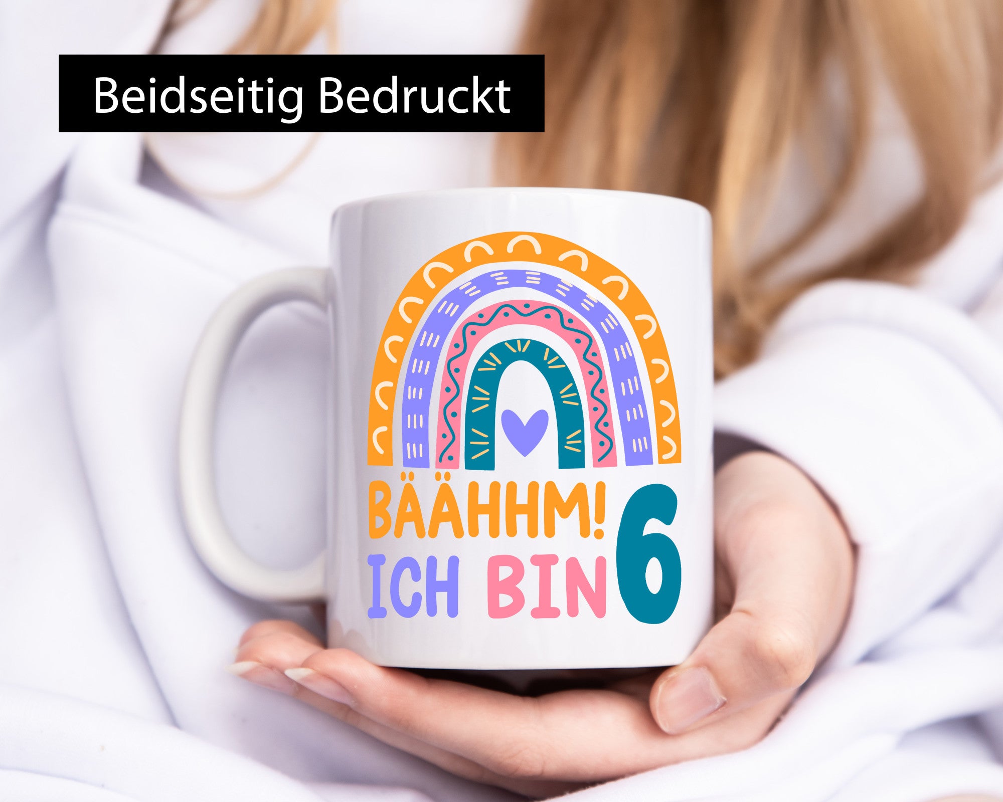 6. Geburtstag | 6 Jahre Regenbogen Bääm Mädchen Geschenkidee Humor Tasse