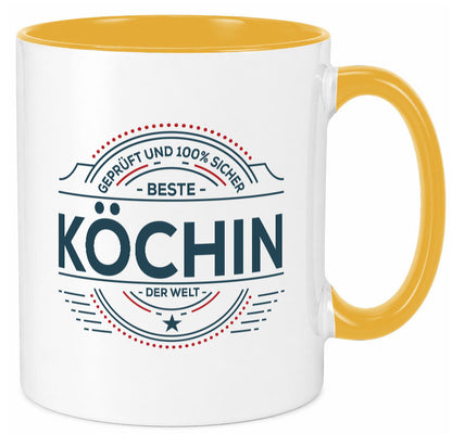 Geprüft und sicher: Köchin | Chefköchin Chefkoch lustiger Spruch Geschenk Tasse