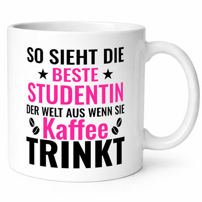 Kaffee trinkt: Studentin | Uni Studium Universität lustig Humor Geschenkidee