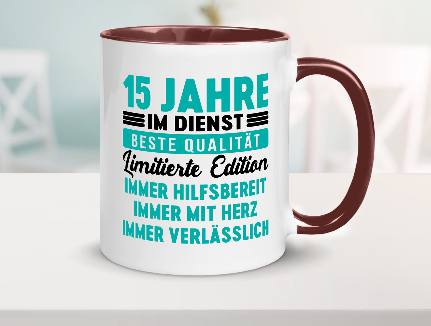15 Jahre im Dienst | Jubiläum Arbeit v5 lustig Kollegen Büro Geschenk Tasse