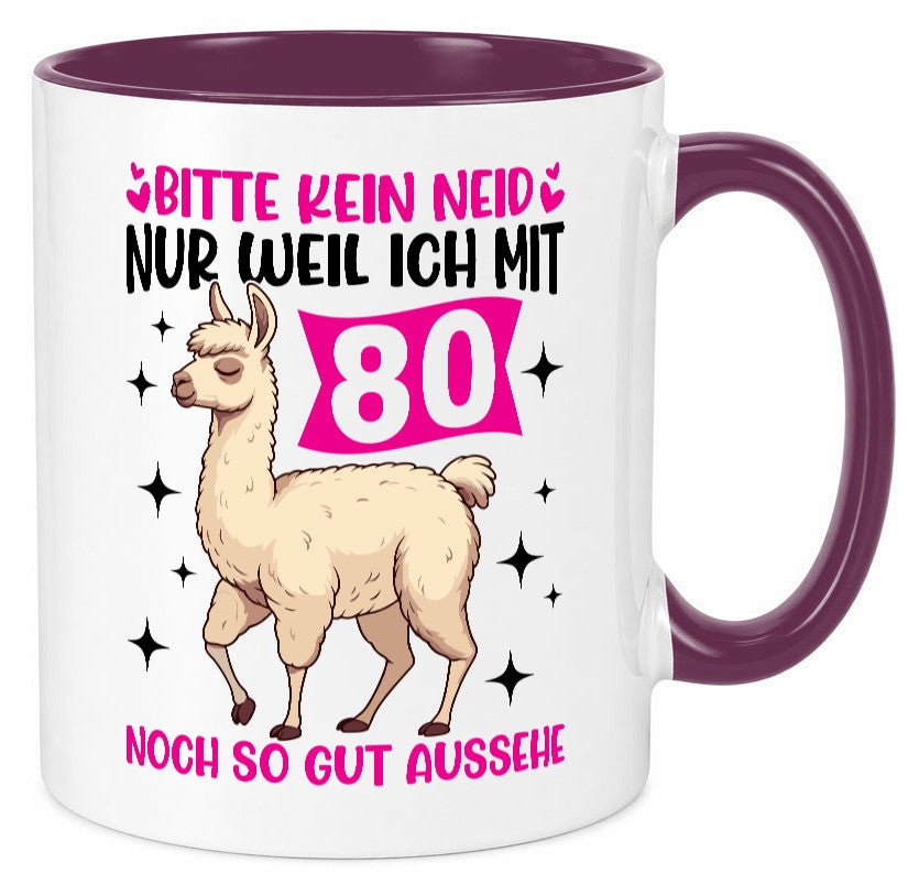 80. Geburtstag | 80 Jahre Lama gut aussehen Geschenk Geschenkidee lustiger Tasse