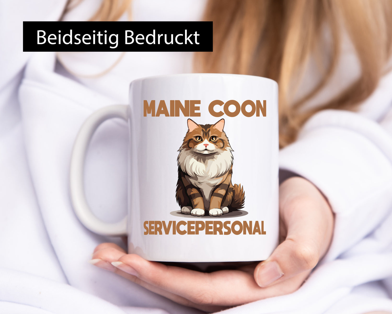 Maine Coon Servicepersonal | Katze Humor Tierliebhaber Geschenkidee Tasse