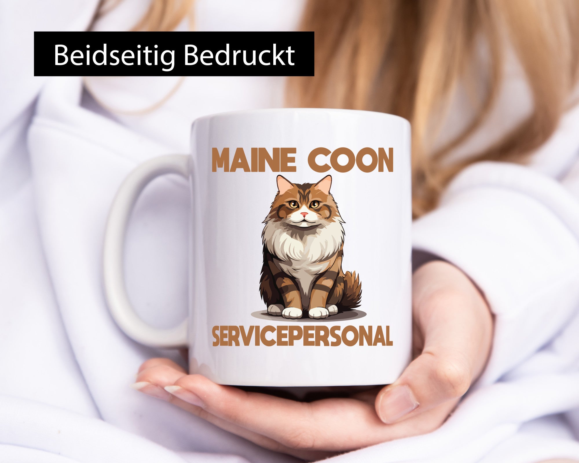 Maine Coon Servicepersonal | Katze Humor Tierliebhaber Geschenkidee Tasse