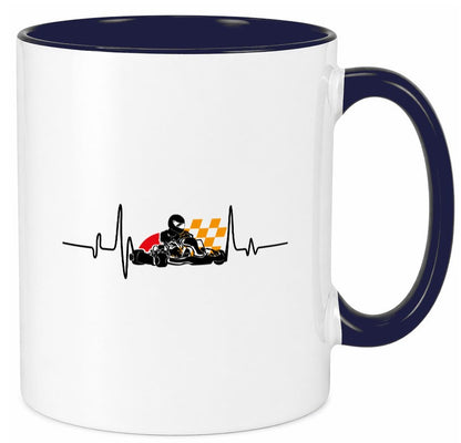 Go Kart Herzschlag | Kartsport Fan Fahrer Motor Geschenk Humor Geschenkidee Tasse