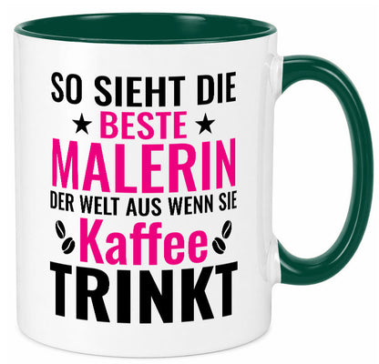 Kaffee trinkt: Malerin | Malerinnen lustiger Spruch Geschenk Humor Geschenkidee Tasse