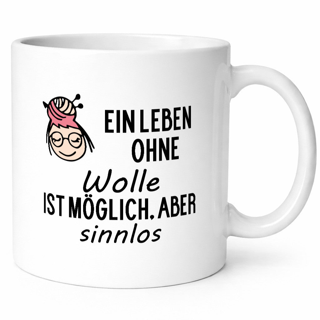 Leben ohne Wolle möglich aber Sinnlos Geschenkidee Humor Tasse