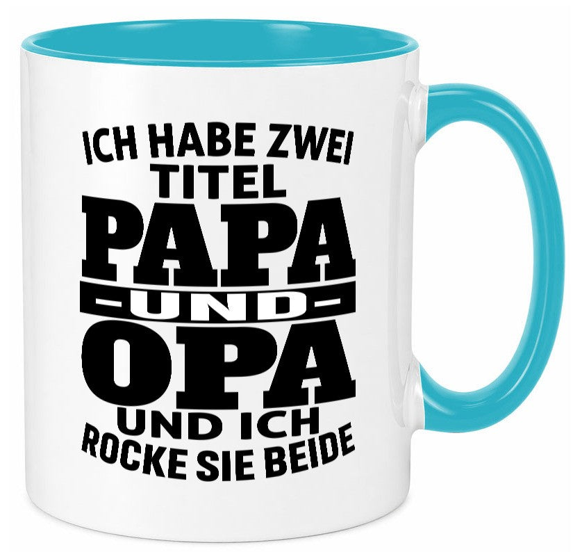 Ich habe zwei Titel Papa und Opa | Rock sie Großvater Humor Familie Tasse