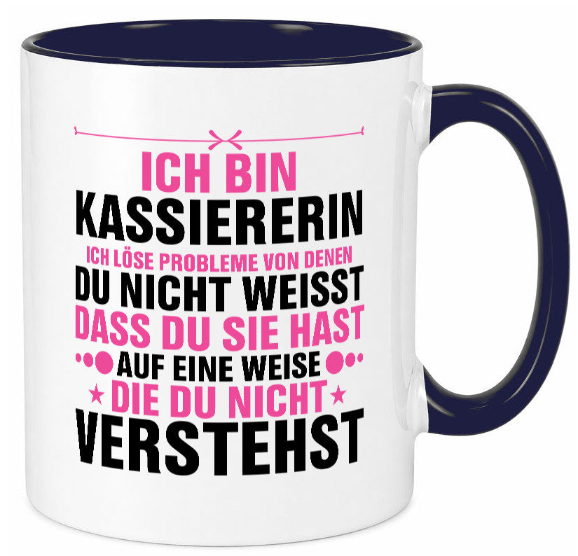 Löse Probleme: Kassiererin v2 lustiger Spruch Geschenk Humor Geschenkidee Tasse