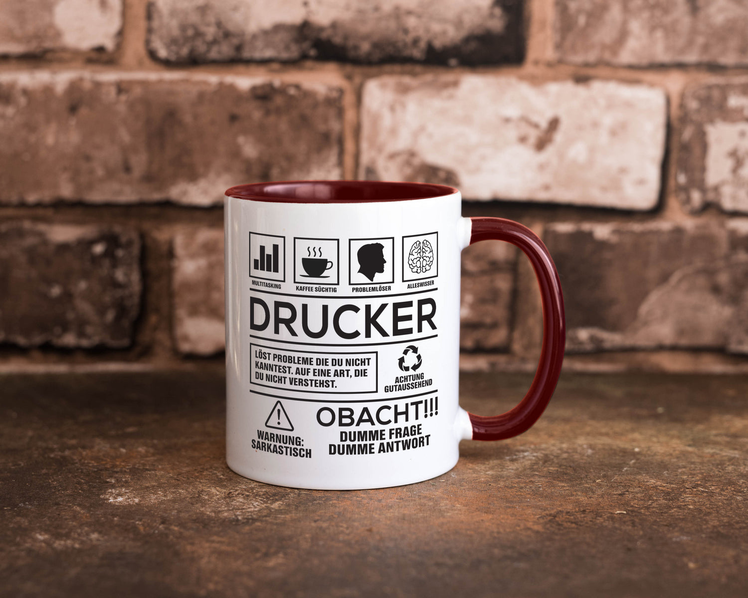Achtung Probleme Drucker | Druckerei Print Medien Humor Geschenkidee Tasse