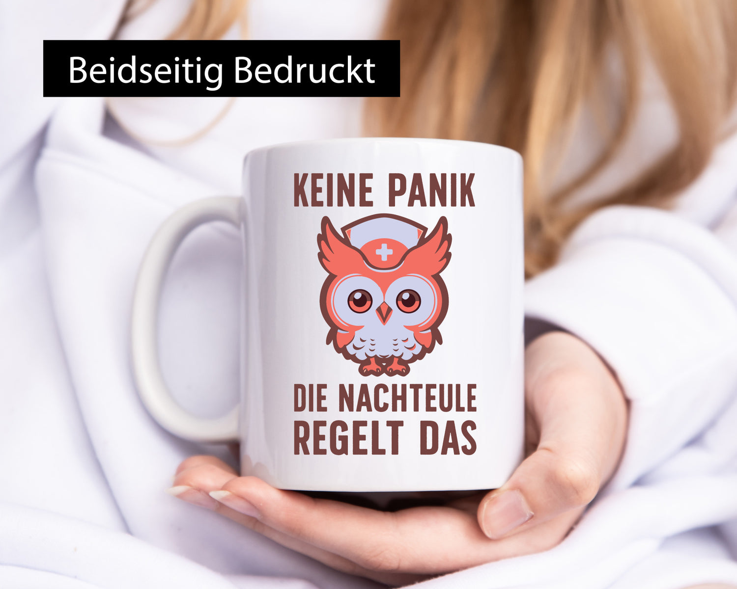 Keine Panik, Nachteule regelt das | Eule Schwesternhaube lustiger Spruch