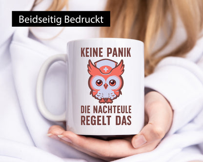 Keine Panik, Nachteule regelt das | Eule Schwesternhaube lustiger Spruch