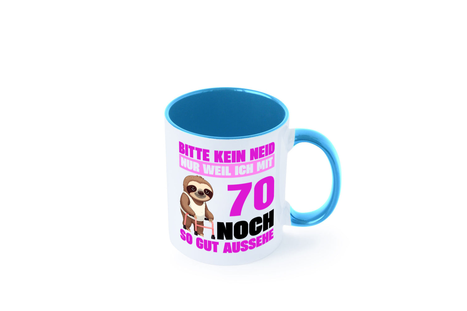 70. Geburtstag | Bitte kein neid Faultier 70 Jahre v2 Humor Geschenkidee Tasse
